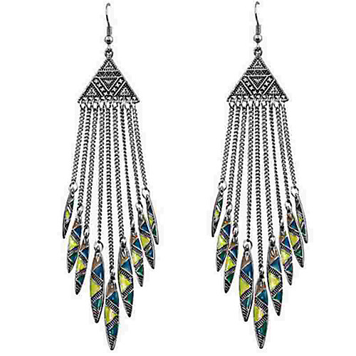 

Women's Drop Earrings Tassel Fringe Vintage Earrings Jewelry Silver For Date 1 Pair