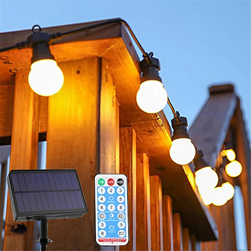 

Outdoor Solar String Light 5M Waterproof String Light with Remote Control G50 Bulb Light Outdoor Waterproof LED String Light 10LEDs Fairy Lights Garden Patio Wedding Christmas Cafe Decoration Lamp