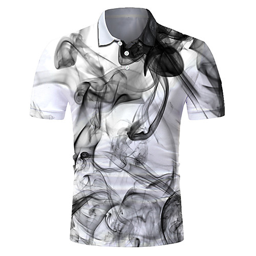 

Men's Golf Shirt Tennis Shirt 3D Print Graphic Prints Button-Down Short Sleeve Street Tops Casual Fashion Cool Breathable Gray / Sports