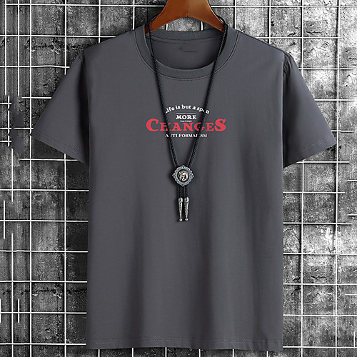 

Men's Unisex Tee T shirt Hot Stamping Graphic Prints Letter Plus Size Print Short Sleeve Casual Tops Cotton Basic Fashion Designer Big and Tall White Black Khaki