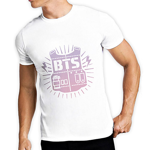 

Men's Unisex Tee T shirt Hot Stamping Graphic Prints Letter Plus Size Print Short Sleeve Casual Tops Cotton Basic Fashion Designer Big and Tall White