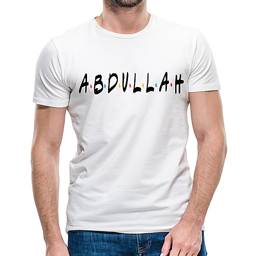 

Men's Unisex Tee T shirt Hot Stamping Graphic Prints Letter Plus Size Print Short Sleeve Casual Tops Cotton Simple Basic Designer Big and Tall White