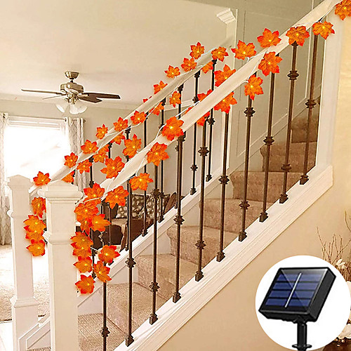 

Outdoor Solar String Lights Outdoor Waterproof IP65 Maple Leaf Fairy LED String Lights 7m 50LEDs 6.5m 30LEDs 5m 20LEDs Christmas Birthday Party Garden Patio Yard Home Thanksgiving Day Decoration Lamp