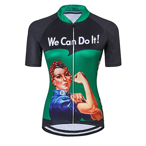 

21Grams Women's Short Sleeve Cycling Jersey Summer Spandex Polyester Black / Green Bike Jersey Top Mountain Bike MTB Road Bike Cycling Quick Dry Moisture Wicking Breathable Sports Clothing Apparel
