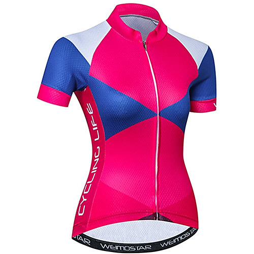 

21Grams Women's Short Sleeve Cycling Jersey Summer Spandex Polyester RedBlue Bike Jersey Top Mountain Bike MTB Road Bike Cycling Quick Dry Moisture Wicking Breathable Sports Clothing Apparel