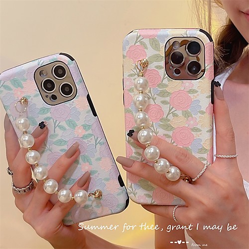 

Phone Case For Apple Back Cover Armband iPhone 12 Pro Max 11 SE 2020 X XR XS Max 8 7 Shockproof Dustproof Geometric Pattern Flower TPU