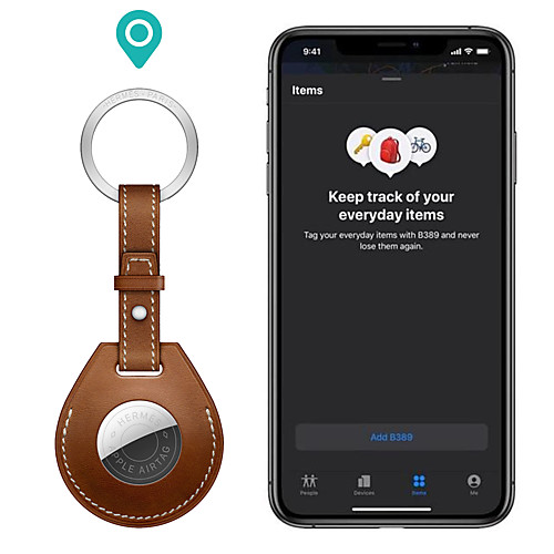 

PU Leather Protective Case For Apple Airtag Tracker Location Anti-Lost Anti-Scratch Protector Cover For iPhone Airtags Key Finder Keychain Accessories