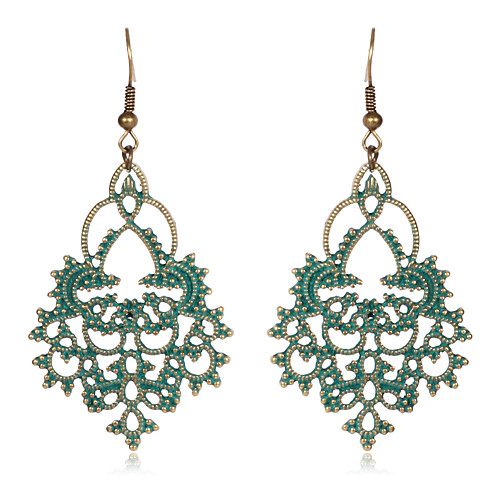 

Women's Drop Earrings Dangle Earrings Hollow Out Vintage Earrings Jewelry Green For Festival 1 Pair
