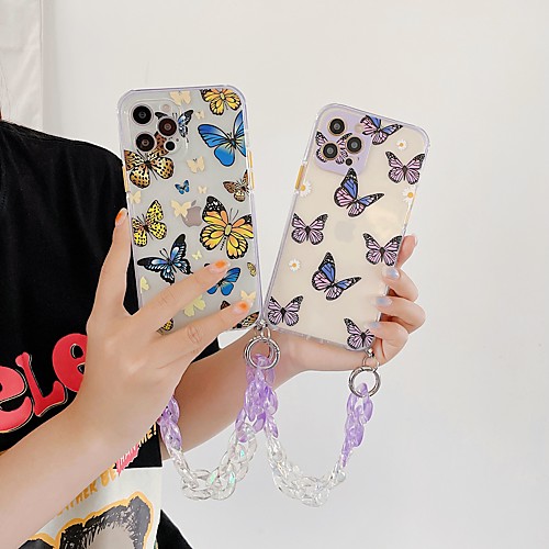 

Phone Case For Apple Back Cover iPhone 12 Pro Max 11 SE 2020 X XR XS Max 8 7 Portable Shockproof Dustproof Butterfly TPU