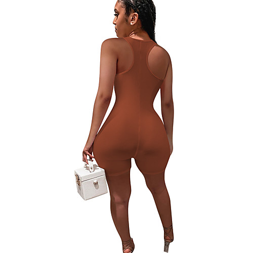 

Women's Casual 2021 Azure ArmyGreen grey blue Romper Solid Color