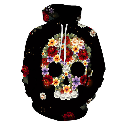 

Men's Unisex Plus Size Pullover Hoodie Sweatshirt Graphic Prints Skull Print Hooded Casual Daily Holiday 3D Print Basic Designer Hoodies Sweatshirts Long Sleeve Blue Yellow Blushing Pink