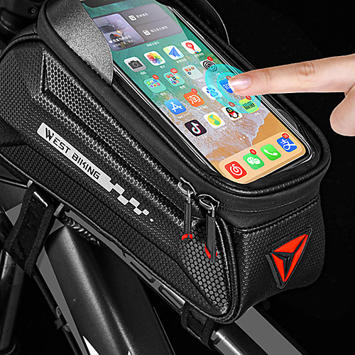 

2 L Bike Frame Bag Top Tube Waterproof Portable Durable Bike Bag PU(Polyurethane) Bicycle Bag Cycle Bag Outdoor Exercise Bike / Bicycle