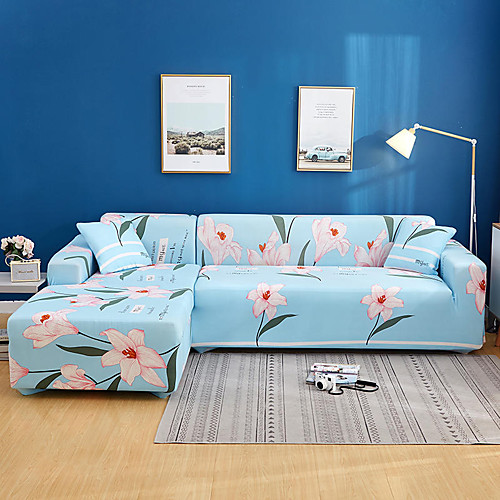 

Print Dustproof Stretch Slipcovers Stretch Sofa Cover Super Soft Fabric Couch Cover Fit For 1 to 4 Cushion Couch And L Shape Sofa (You will Get 1 Throw Pillow Case as free Gift)