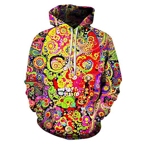 

Men's Unisex Plus Size Pullover Hoodie Sweatshirt Graphic Prints Skull Print Hooded Casual Daily Holiday 3D Print Basic Designer Hoodies Sweatshirts Long Sleeve Yellow Blushing Pink Rainbow