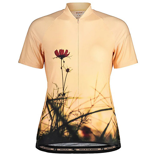 

21Grams Women's Short Sleeve Cycling Jersey Summer Spandex Polyester Yellow Floral Botanical Bike Jersey Top Mountain Bike MTB Road Bike Cycling Quick Dry Moisture Wicking Breathable Sports Clothing