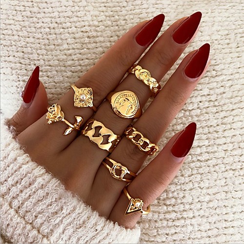 

Midi Rings Retro Silver Gold Alloy Roses Stylish European Cute 8pcs One Size / Women's