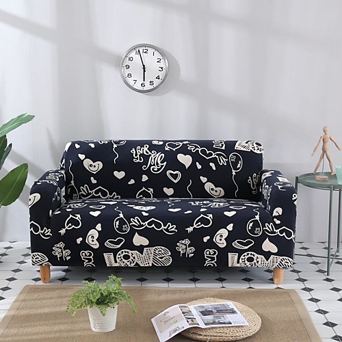 

Cartoon Heart Print Dustproof All-powerful Slipcovers Stretch Sofa Cover Super Soft Fabric Couch Cover with One Free Boster Case(Chair/Love Seat/3 Seats/4 Seats)