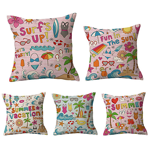 

Double Side Cushion Cover 5PC Soft Decorative Square Throw Pillow Cover Cushion Case Pillowcase for Sofa Bedroom Superior Quality Machine Washable