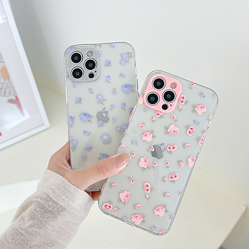 

Phone Case For Apple Back Cover iPhone 12 Pro Max 11 SE 2020 X XR XS Max 8 7 Shockproof Dustproof Cartoon Flower TPU