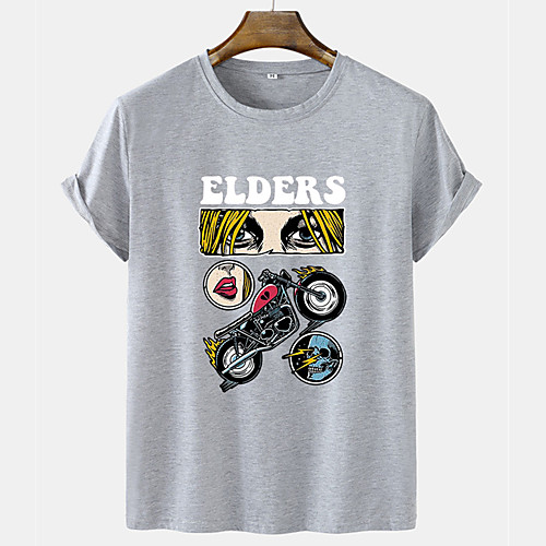 

Men's Unisex Tee T shirt Hot Stamping Graphic Prints Motorcycle Letter Short Sleeve Casual Tops 100% Cotton Basic Fashion Designer Comfortable Black Yellow Gray