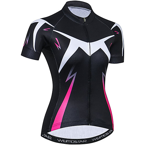 

21Grams Women's Short Sleeve Cycling Jersey Summer Spandex Polyester Black Stripes Bike Jersey Top Mountain Bike MTB Road Bike Cycling Quick Dry Moisture Wicking Breathable Sports Clothing Apparel