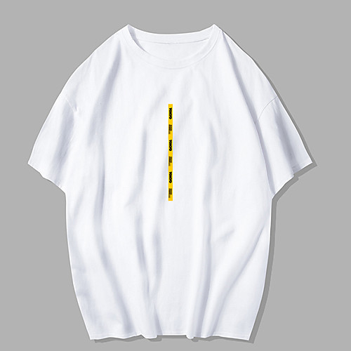 

Men's Unisex Tee T shirt Hot Stamping Graphic Prints Letter Plus Size Print Short Sleeve Street Tops 100% Cotton Basic Designer Big and Tall White Black Blue