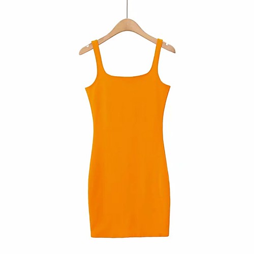 

aliexpress spring 2020 european beauty fit narrow shoulder square neck vest dress sexy tight hip dress