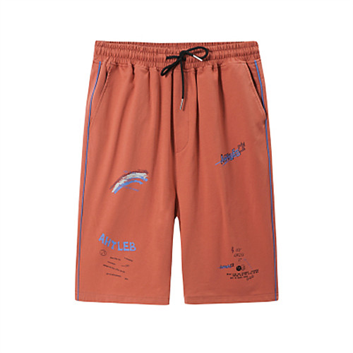

Men's Shorts Casual / Sporty Casual Shorts Pants Rainbow Cartoon Letter Knee Length Print White Black Red Light Grey