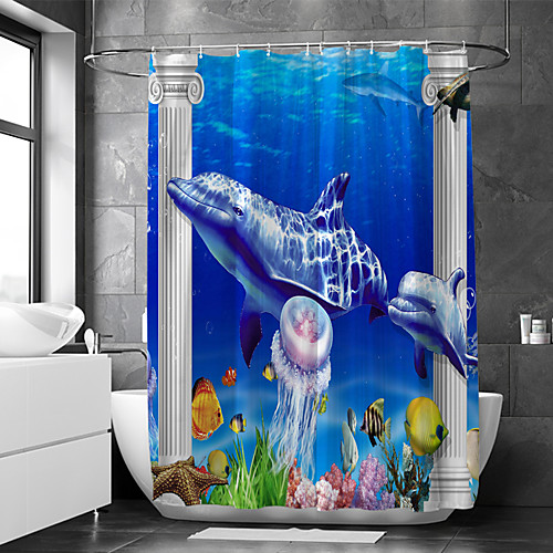 

Waterproof Fabric Shower Curtain Bathroom Decoration and Modern and Animal and Beach Theme 72 Inch