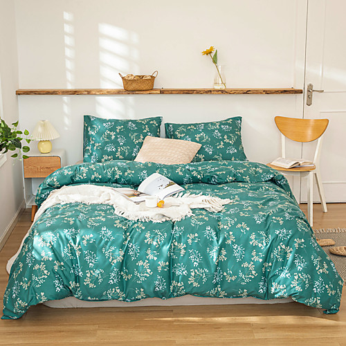 

Duvet Cover Sets 3 Piece Rayon / Polyester Floral / Botanical Rainbow Reactive Print Bohemian Style