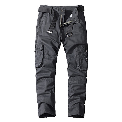 

Men's Cargo Chino Breathable Outdoor Casual Daily Pants Tactical Cargo Pants Solid Colored Full Length Split Zipper Pocket Deep Blue Army Green Black Grey Khaki