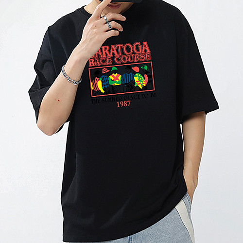 

Men's Unisex Tee T shirt Hot Stamping Graphic Prints Human Letter Plus Size Short Sleeve Casual Tops 100% Cotton Basic Vintage Designer Big and Tall White Black Yellow