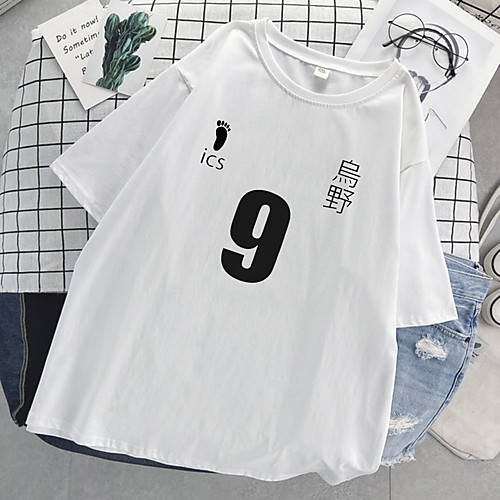 

Inspired by Haikyuu Cosplay Cosplay Costume T-shirt Polyester / Cotton Blend Print Harajuku Graphic Kawaii T-shirt For Women's / Men's