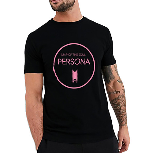 

Men's Unisex Tee T shirt Hot Stamping Graphic Prints Letter Plus Size Print Short Sleeve Casual Tops Cotton Basic Fashion Designer Big and Tall Black