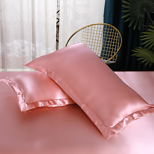 

Quality 2pc Set of Pillow Cases Ice Silk Refreshing Soft Comfortable Decoration /2PCS Home Office Pillowcase Living Room Bedroom Sofa Cushion Cover Outdoor Cushion