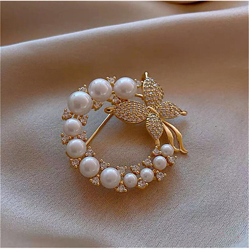 

Women's Pearl Brooches Geometrical Fashion Fashion Brooch Jewelry Gold For Anniversary Birthday Office / Career Dailywear