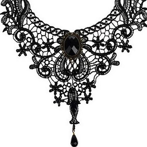 

Women's Choker Necklace Monogram Vintage Fabric Black 28 cm Necklace Jewelry 1pc For Festival