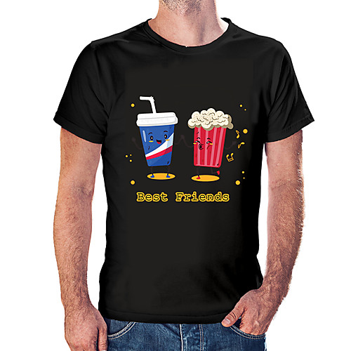 

Men's Unisex Tee T shirt Hot Stamping Cartoon Graphic Prints Letter Plus Size Print Short Sleeve Casual Tops Cotton Basic Fashion Designer Big and Tall White Black Wine