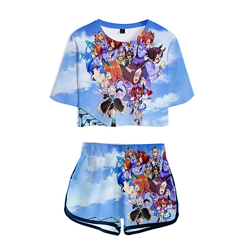 

Inspired by Pretty Derby Cosplay Cosplay Costume Outfits Terylene 3D 2 Piece Printing Harajuku Shorts For Women's / Men's