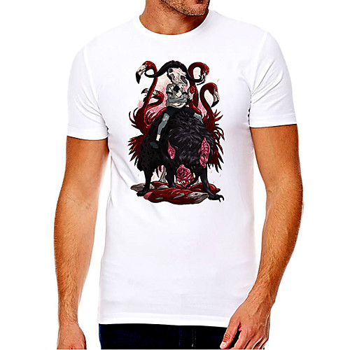 

Men's Unisex Tee T shirt Hot Stamping Anime Graphic Prints Plus Size Print Short Sleeve Casual Tops Cotton Basic Fashion Designer Big and Tall White