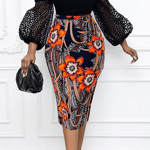 

Women's Daily Date Streetwear Skirts Graphic Split Blushing Pink Orange
