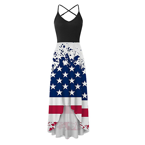 

Women's Strap Dress Midi Dress Vertical stripes Wave pattern Horizontal stripes Sleeveless Pattern Summer Casual 2021 S M L XL 2XL
