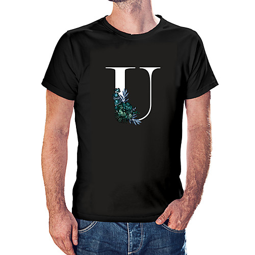 

Men's Unisex Tee T shirt Hot Stamping Floral Graphic Prints Letter Plus Size Print Short Sleeve Casual Tops Cotton Basic Fashion Designer Big and Tall White Wine Black