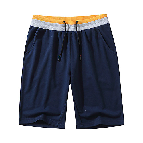 

Men's Sporty Chino Casual Sports Chinos Shorts Bermuda shorts Pants Patchwork Knee Length Red Black Orange Light gray Dark Gray