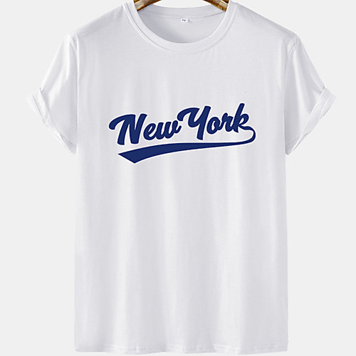 

Men's Unisex Tee T shirt Hot Stamping Graphic Prints Letter Plus Size Short Sleeve Casual Tops Cotton Basic Designer Big and Tall White Khaki Green