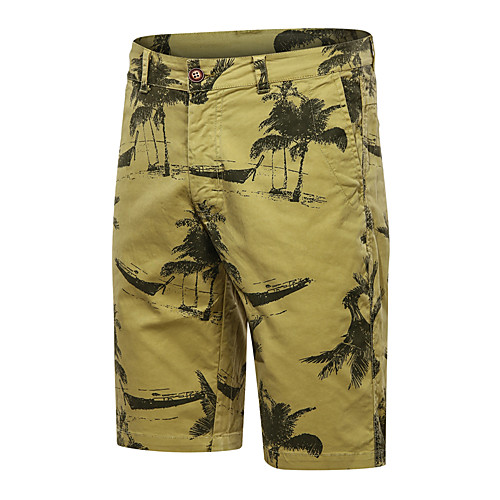 

Men's Shorts Cargo Outdoor Sports Casual Daily Chinos Pants Graphic Calf-Length Print Red Yellow Khaki