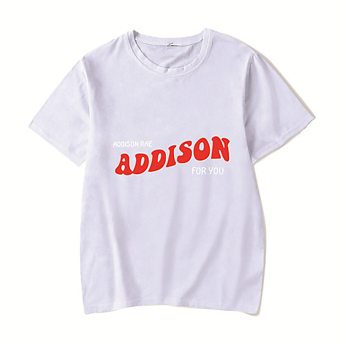 

Men's Unisex Tee T shirt Hot Stamping Anime Graphic Prints Plus Size Addision Print Short Sleeve Casual Tops Cotton Basic Designer Big and Tall White Black Red