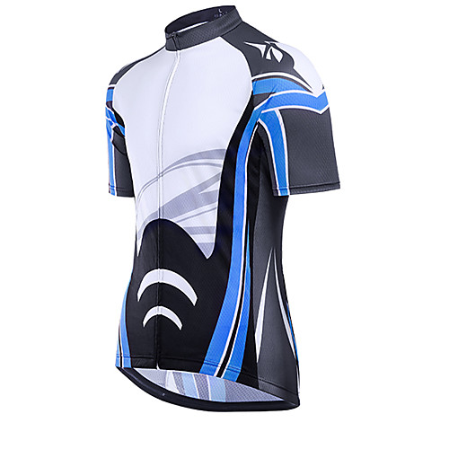 

21Grams Women's Short Sleeve Cycling Jersey Summer Spandex Polyester BlueWhite Bike Jersey Top Mountain Bike MTB Road Bike Cycling Quick Dry Moisture Wicking Breathable Sports Clothing Apparel