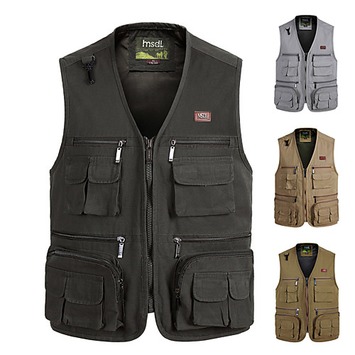 

Men's Fly Fishing Vest with Multi-Pockets Outdoor Summer Work Safari Fishing Travel Cotton Hunting Vest Quick Dry Lightweight Breathable Vest for Photography Camping