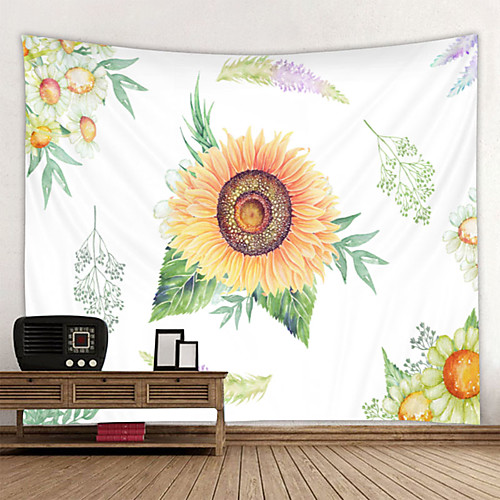 

Wall Tapestry Wall Hanging Art Deco Blanket Curtain Hanging at Home Bedroom Living Room Decoration Hand Painted Sunflower Flowers